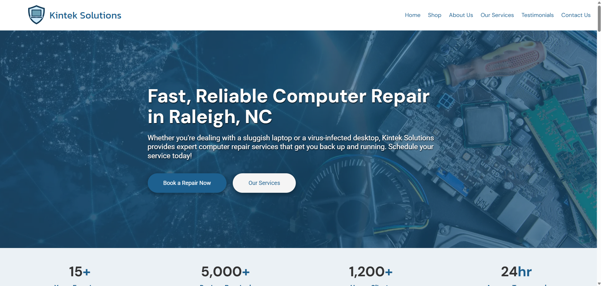Kintek Solutions - Tech Services project screenshot